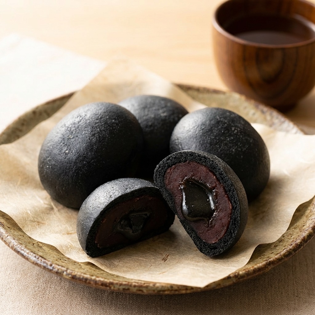 Famous Local Specialty: Yatagarasu Black Sesame Manju in Nachi Falls