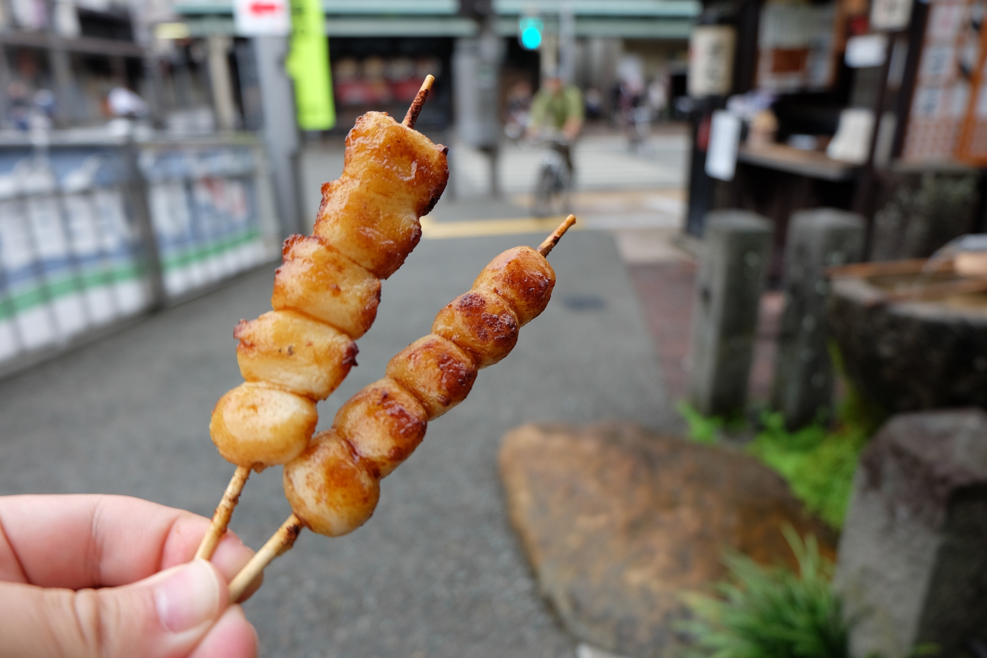 Famous Local Specialty: Mitarashi Dango (Takayama Style) in Takayama Old Town